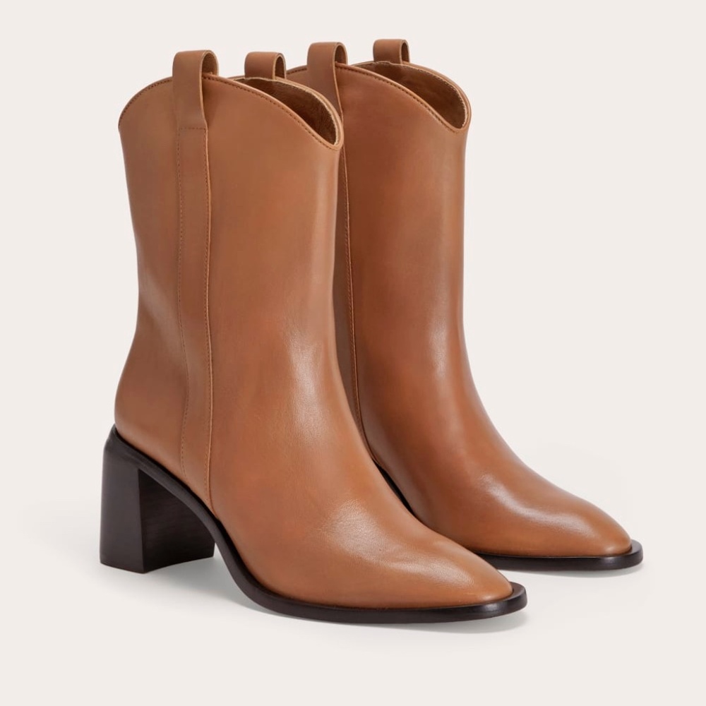 Everlane Outlaw Boot in Saddle Brown, Size 8, Leather